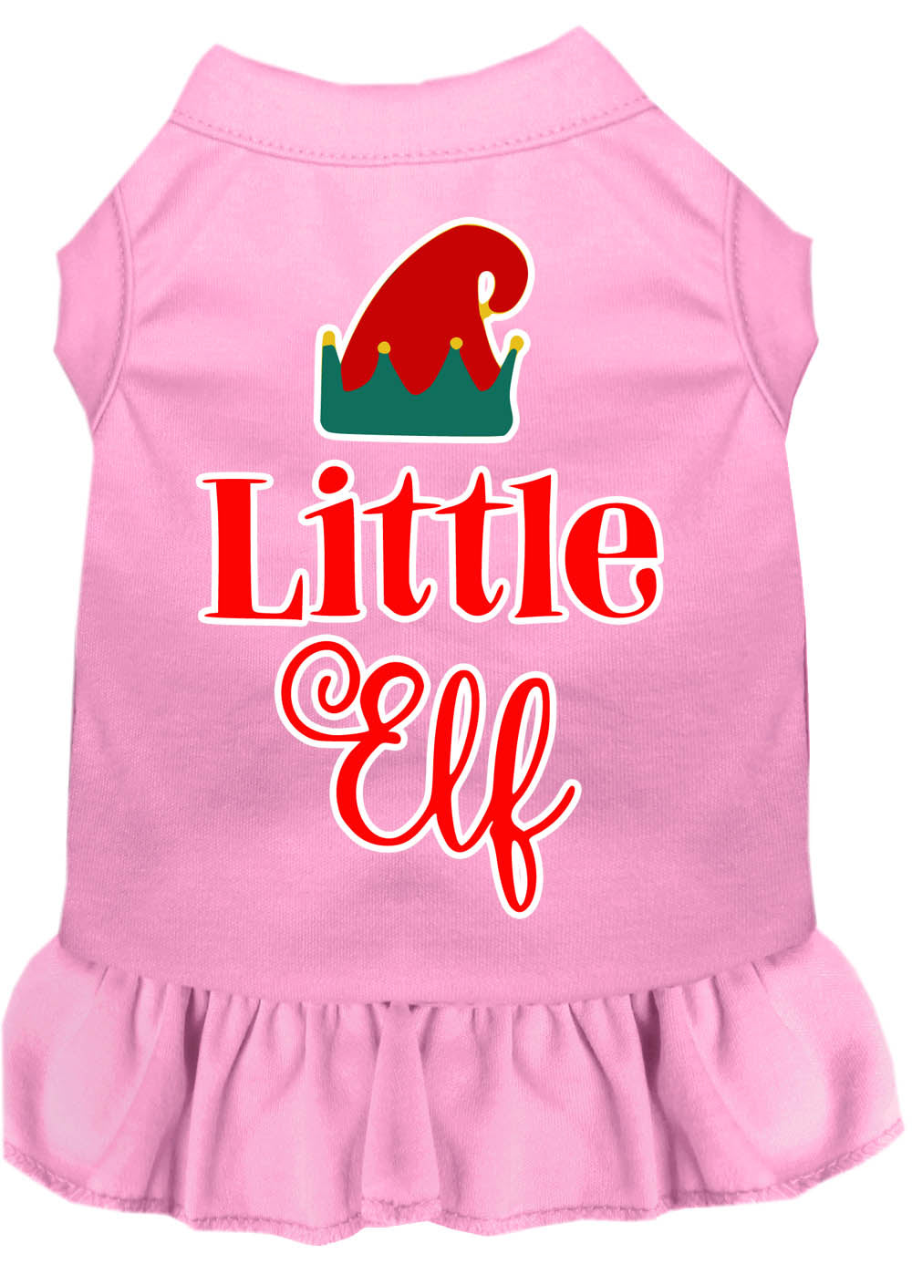 Christmas Pet Dress Screen Printed, "Little Elf"