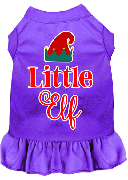 Christmas Pet Dress Screen Printed, "Little Elf"