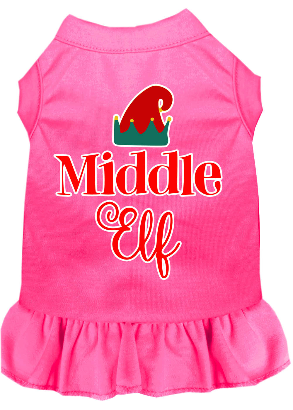 Christmas Pet Dress Screen Printed, "Middle Elf"