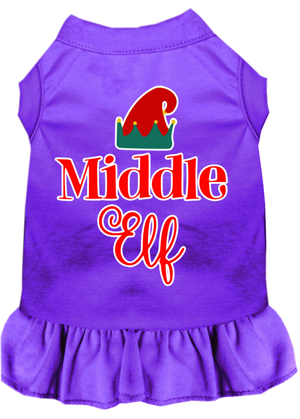 Christmas Pet Dress Screen Printed, "Middle Elf"