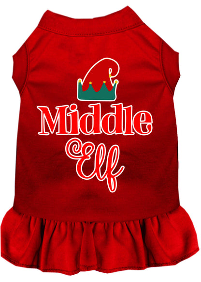 Christmas Pet Dress Screen Printed, "Middle Elf"