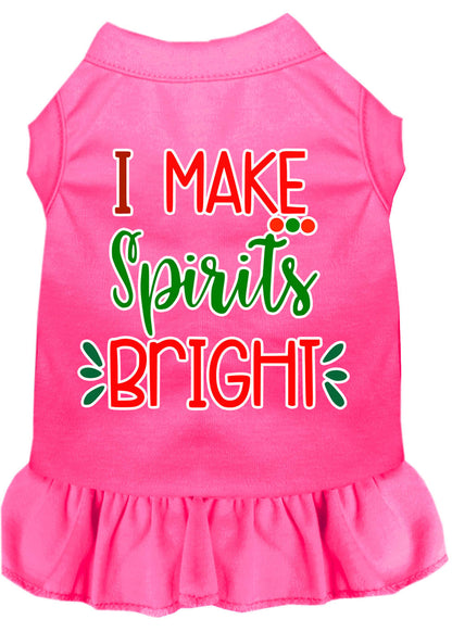 Christmas Pet Dress Screen Printed, "I Make Spirits Bright"