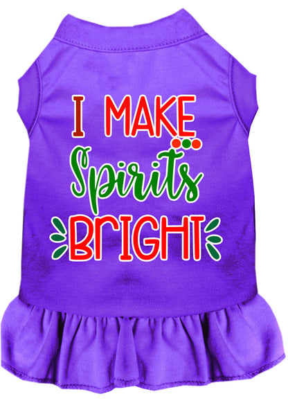 Christmas Pet Dress Screen Printed, "I Make Spirits Bright"