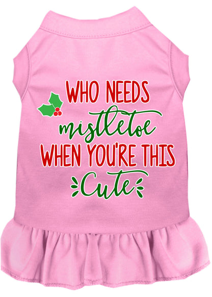 Christmas Pet Dress Screen Printed, "Who Needs Mistletoe"