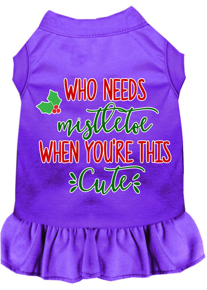 Christmas Pet Dress Screen Printed, "Who Needs Mistletoe"