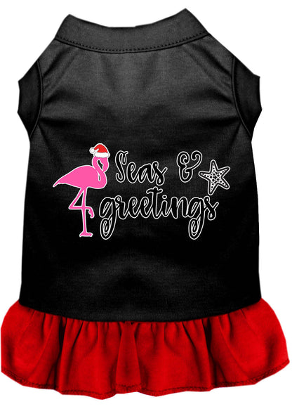 Christmas Pet Dress Screen Printed, "Seas and Greetings"