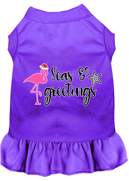 Christmas Pet Dress Screen Printed, "Seas and Greetings"