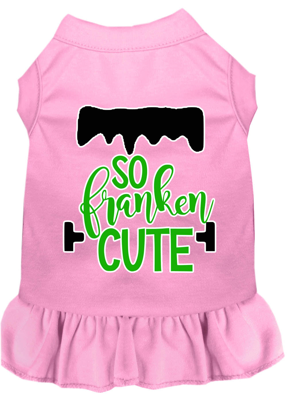 Halloween Pet Dress Screen Printed, "So Franken Cute"