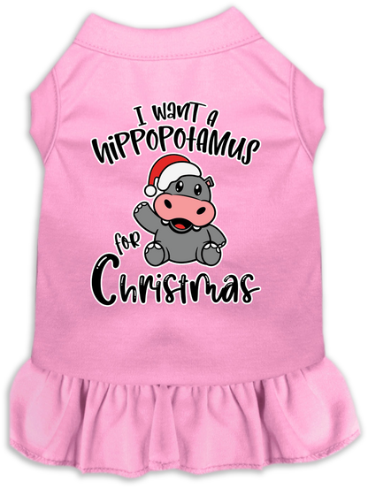 Christmas Pet Dress "I Want A Hippopotamus For Christmas"