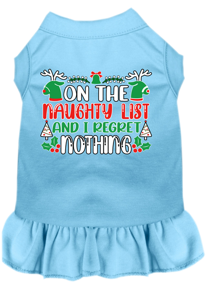 Christmas Pet Dress "On The Naughty List And I Regret Nothing"