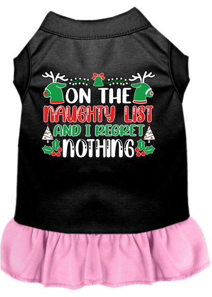 Christmas Pet Dress "On The Naughty List And I Regret Nothing"