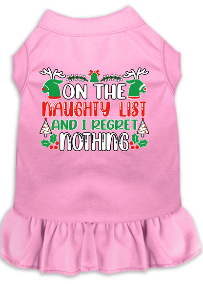 Christmas Pet Dress "On The Naughty List And I Regret Nothing"