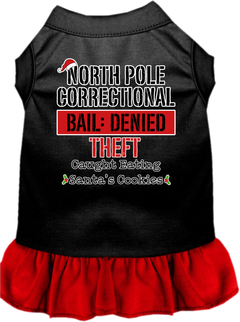 Christmas Pet Dress "North Pole Correctional"