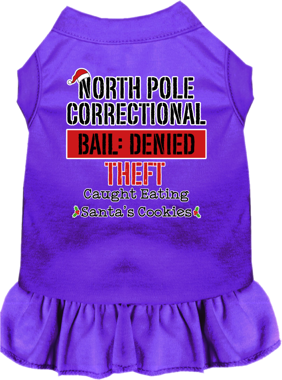 Christmas Pet Dress "North Pole Correctional"
