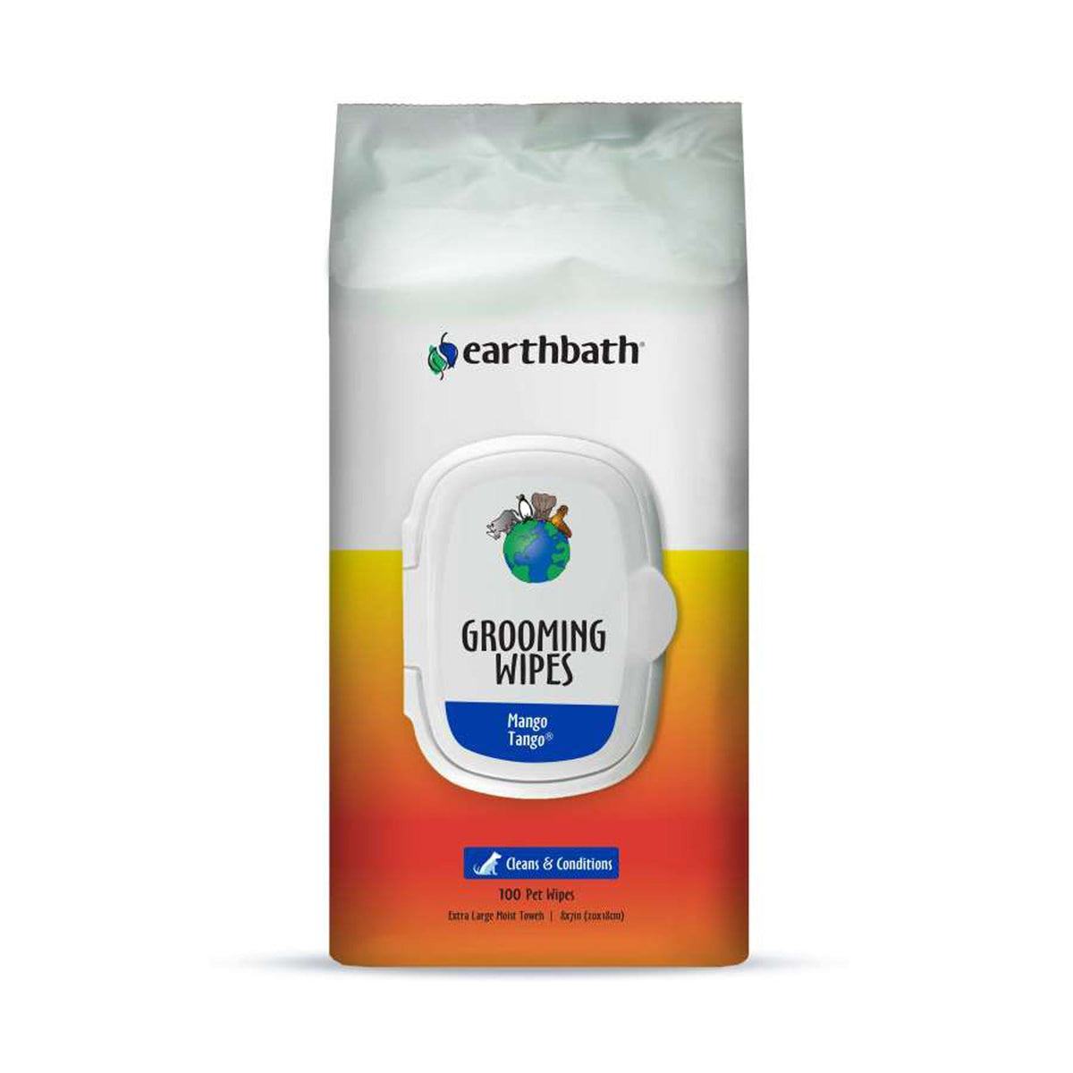 Earthbath Grooming Wipes Mango Tango Mango Essence Resealable Soft Pack 100ct