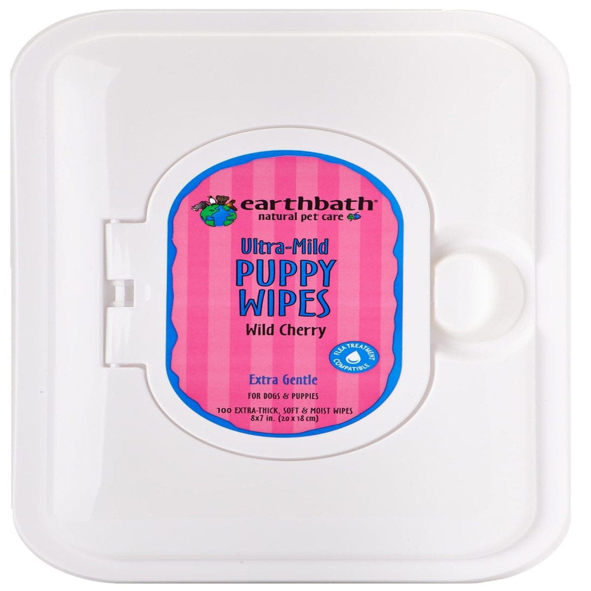 Earthbath Grooming Wipes Puppy Cherry Essence Resealable Soft Pack 100ct