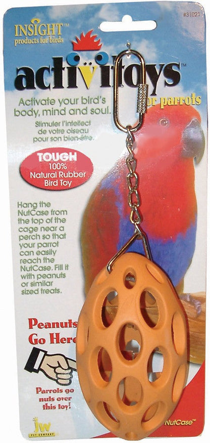 JW Pet ActiviToy Nutcase Bird Toy Orange; Silver Large