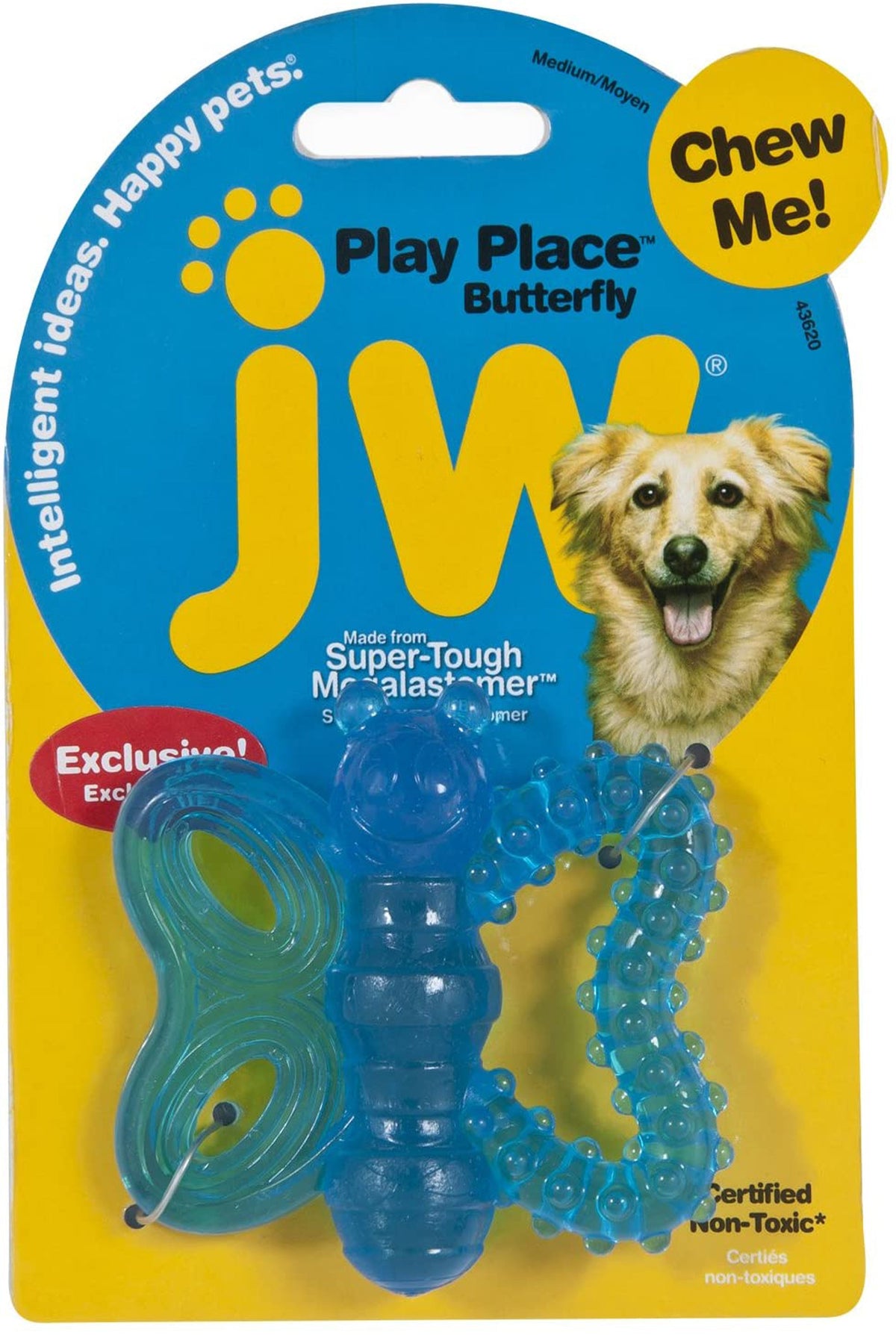 JW PlayPlace Butterfly Teether Dog Toy Medium
