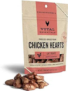 Vital Essentials Freeze-Dried Chicken Hearts Cat Treats 0.8oz