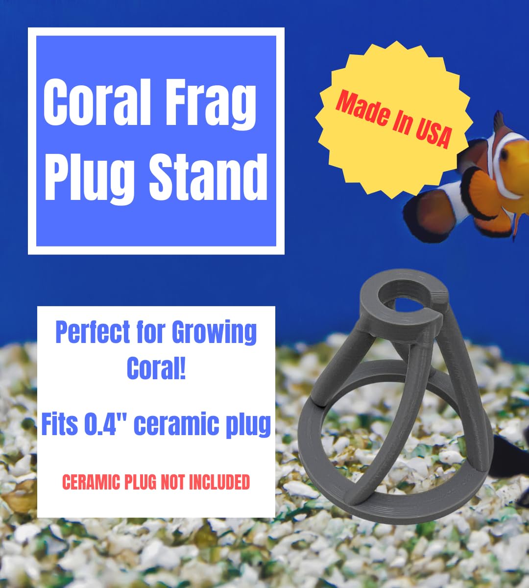 Chatelet REEFSHAPE Coral Frag Plug Stand for Coral Stability | 5 Pack Aquarium Substrate Frag Holder | Coral Protector Inserts | Made in USA