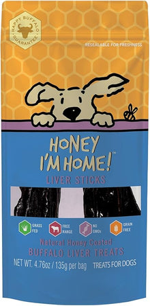 Honey I'm Home Buffalo Liver Sticks Dog Treats (4.76oz)