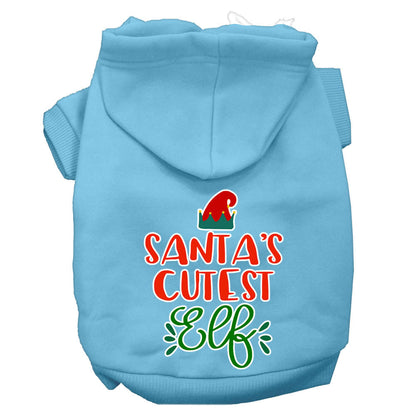 Christmas Pet Hoodie Screen Printed, "Santa's Cutest Elf"