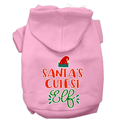 Christmas Pet Hoodie Screen Printed, "Santa's Cutest Elf"
