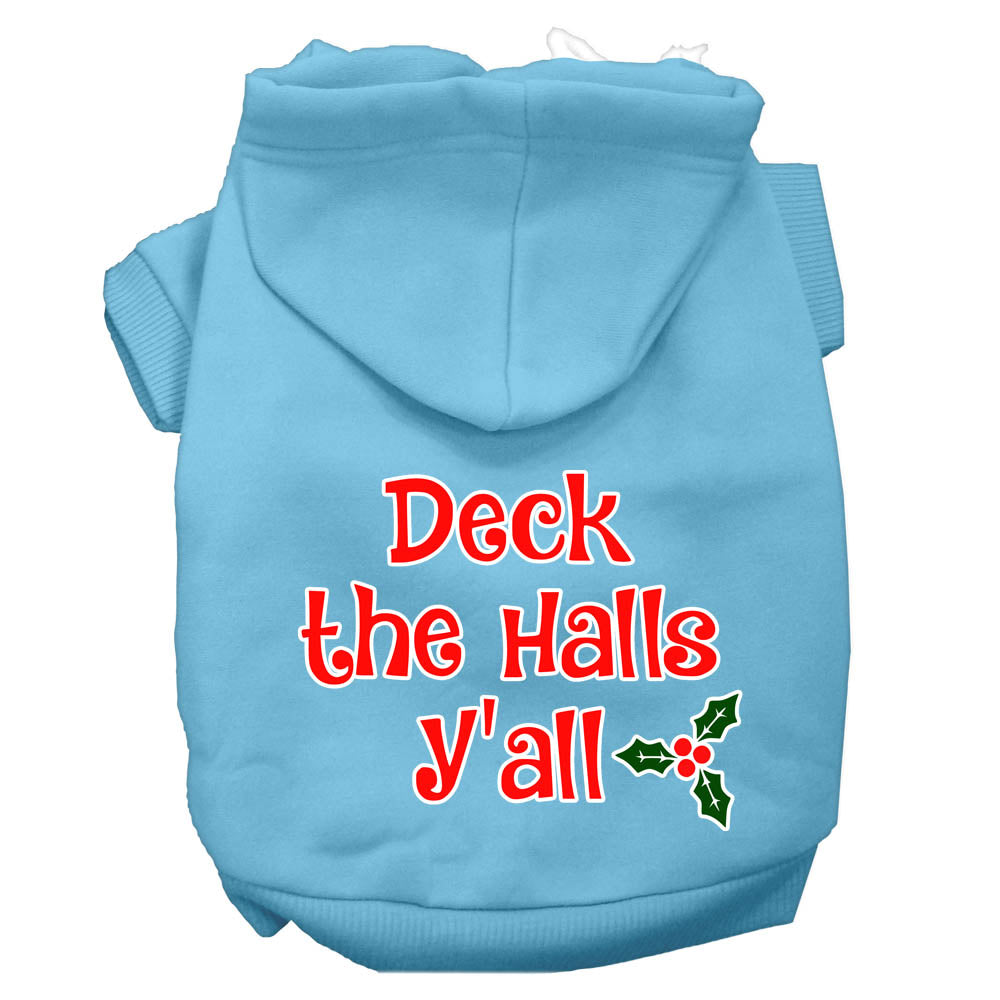 Christmas Pet Hoodie Screen Printed, "Deck the Halls Y'all"
