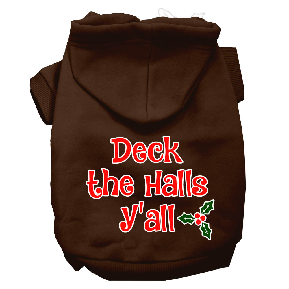 Christmas Pet Hoodie Screen Printed, "Deck the Halls Y'all"
