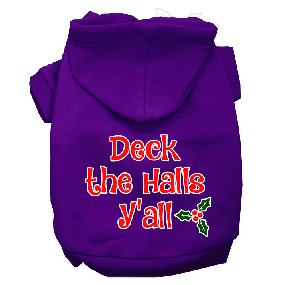 Christmas Pet Hoodie Screen Printed, "Deck the Halls Y'all"