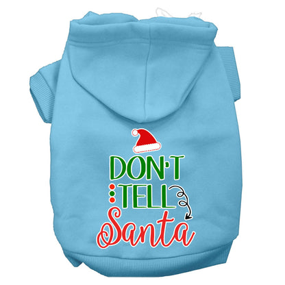 Christmas Pet Hoodie, "Don't Tell Santa"