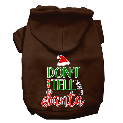 Christmas Pet Hoodie, "Don't Tell Santa"
