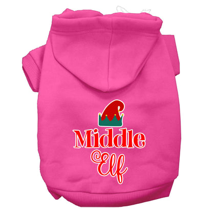 Christmas Pet Hoodie Screen Printed, "Middle Elf"