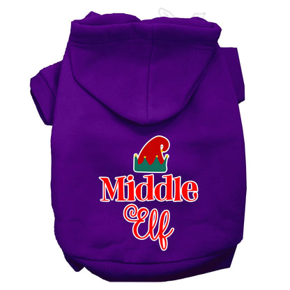 Christmas Pet Hoodie Screen Printed, "Middle Elf"