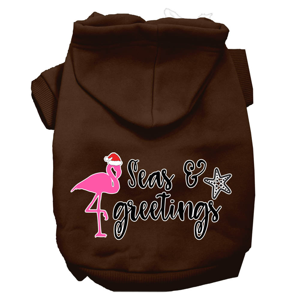 Christmas Pet Hoodie Screen Printed, "Seas & Greetings"