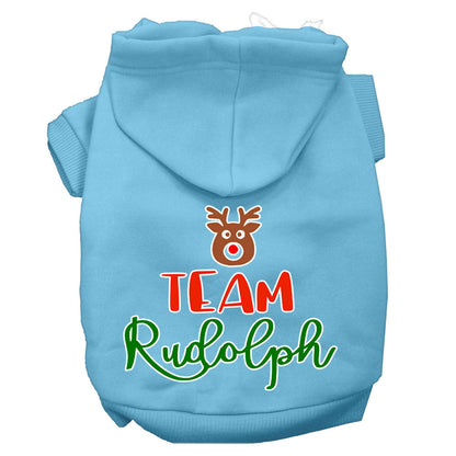 Christmas Pet Hoodie Screen Printed, "Team Rudolph"