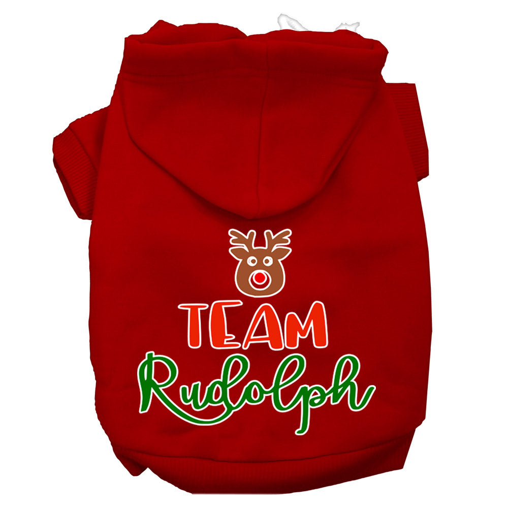 Christmas Pet Hoodie Screen Printed, "Team Rudolph"
