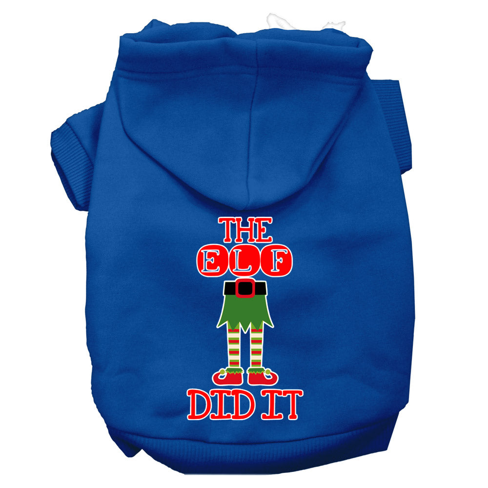 Christmas Pet Hoodie Screen Printed, "The Elf Did It"