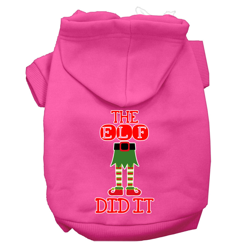 Christmas Pet Hoodie Screen Printed, "The Elf Did It"