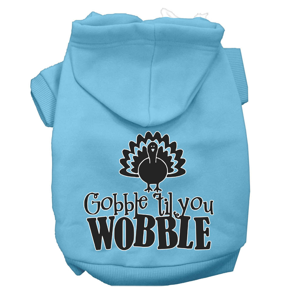 Thanksgiving Pet, Dog and Cat Hoodie, "Gobble 'Til You Wobble"