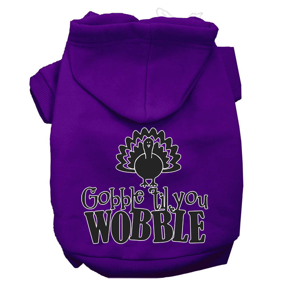 Thanksgiving Pet, Dog and Cat Hoodie, "Gobble 'Til You Wobble"