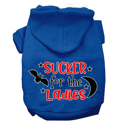 Halloween Pet Hoodie Screen Printed, "Sucker For The Ladies"