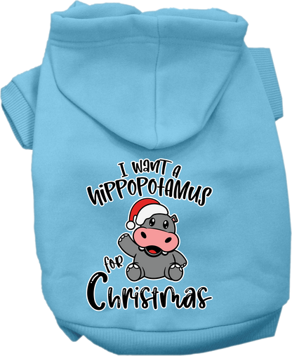 Christmas Pet Hoodie "I Want A Hippopotamus For Christmas"