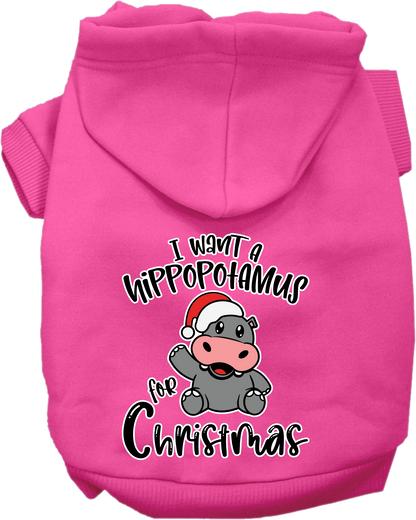 Christmas Pet Hoodie "I Want A Hippopotamus For Christmas"