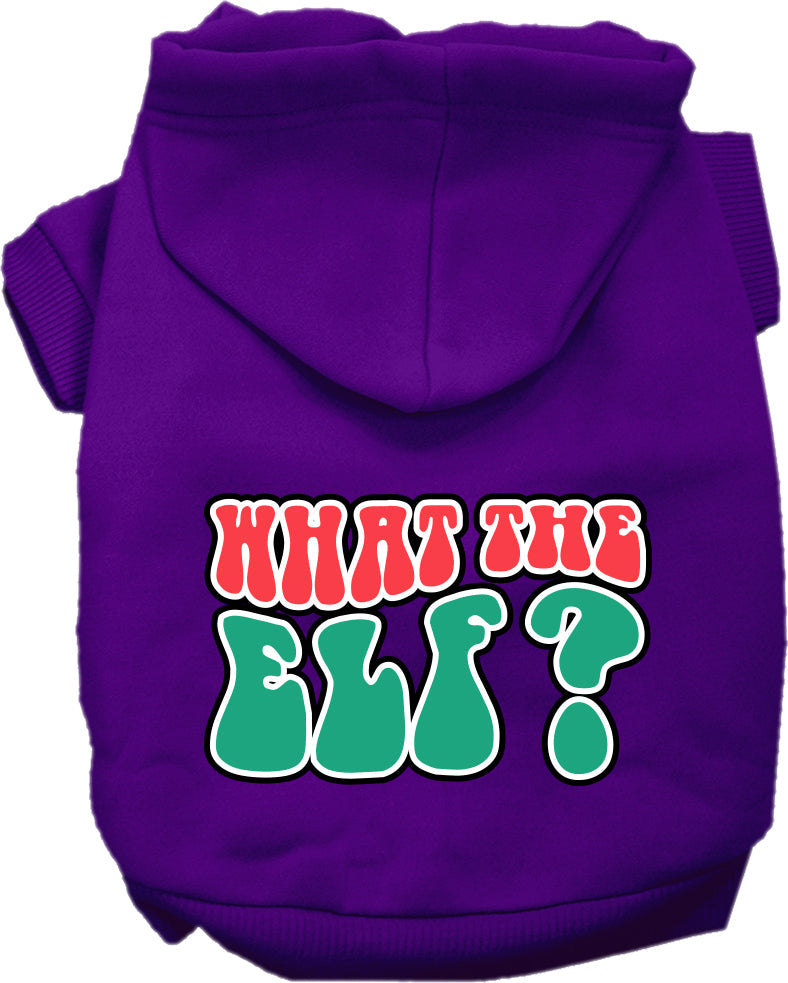Christmas Pet Hoodie Screen Printed, "What The Elf"