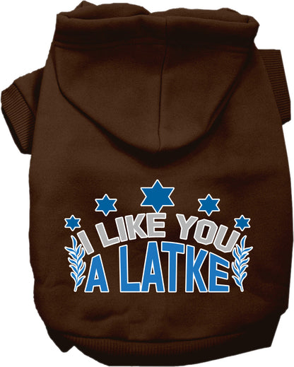 Hanukkah Pet Hoodie "I Like You A Latke"