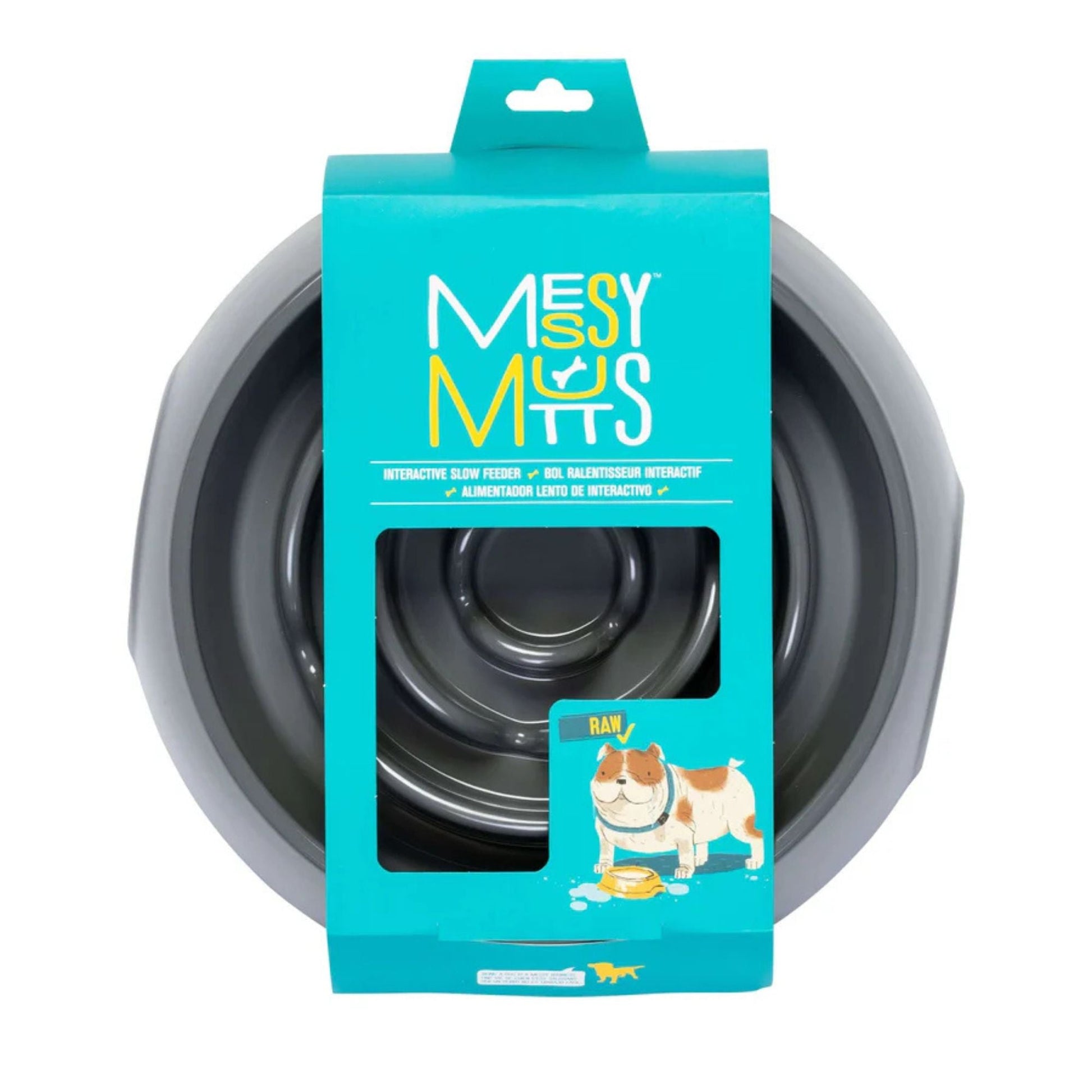 Messy Mutts Dog Slow Feeder Speckled Grey 3 Cup