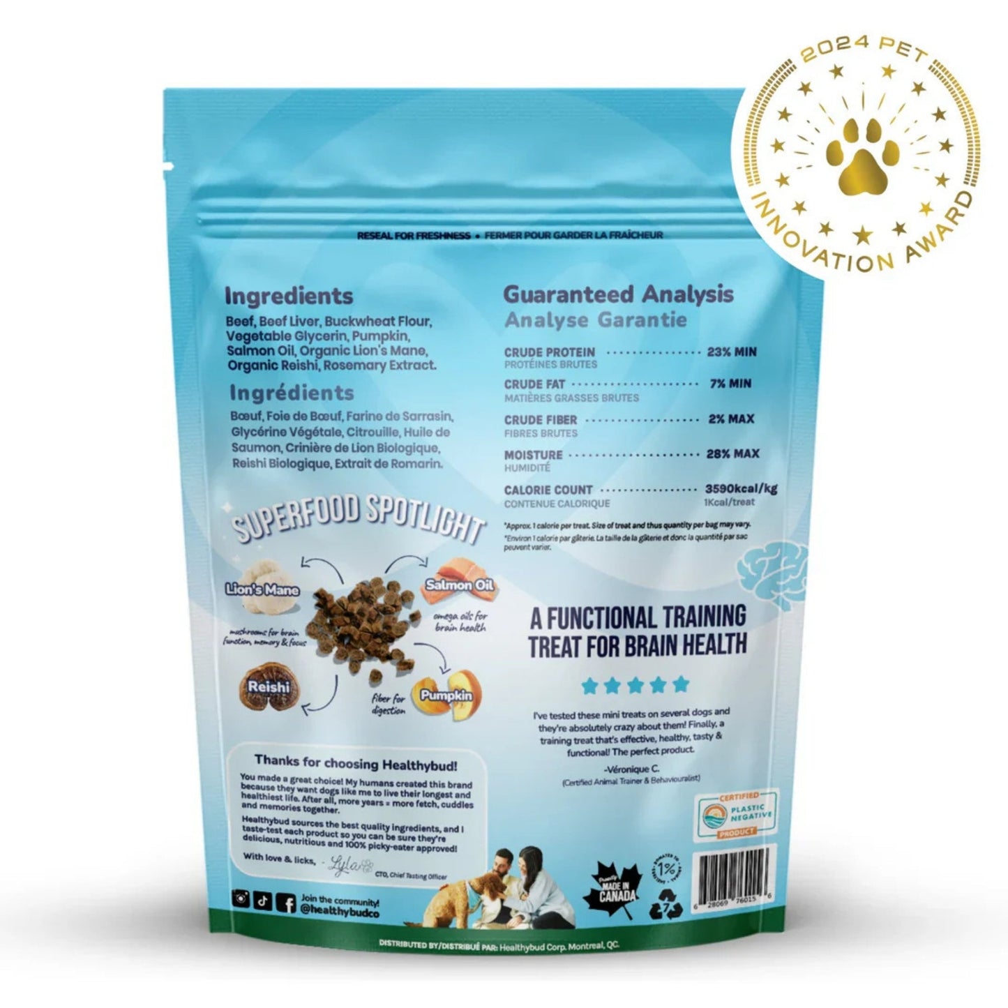 Healthy Bud Dog 6.5oz. Training Treats Beef with Superfoods