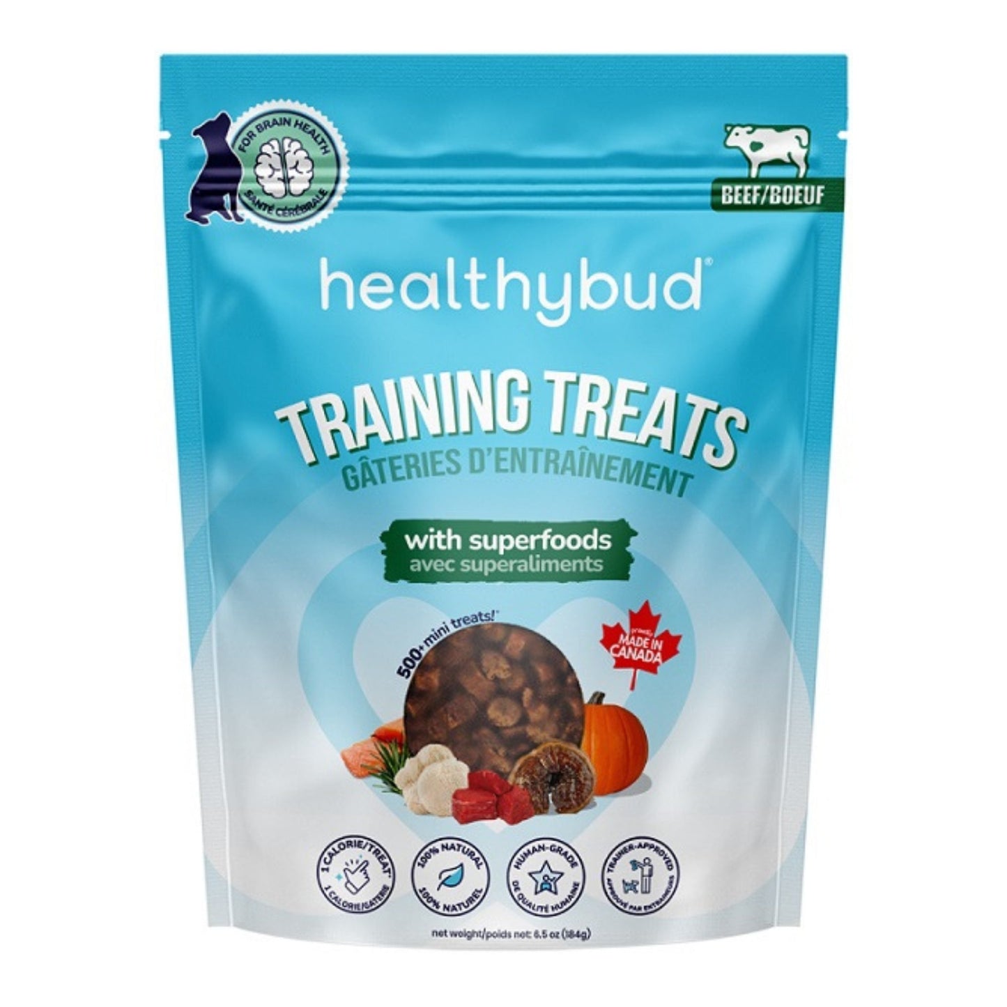 Healthy Bud Dog 6.5oz. Training Treats Beef with Superfoods