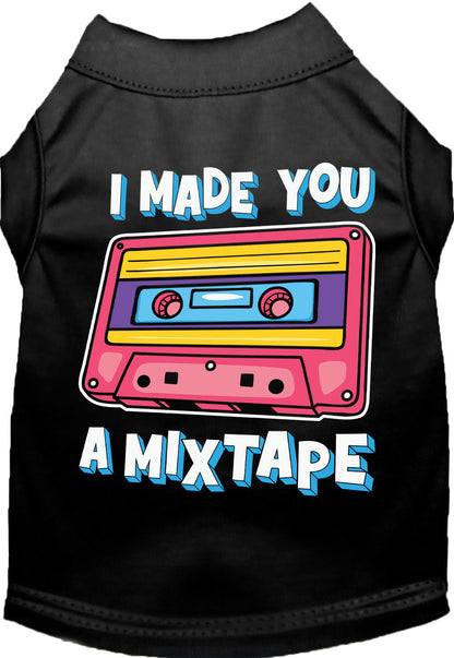 Fun Retro Cat or Dog Shirt for Pets "Made You a Mixtape"